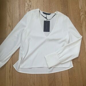 Brand New White Zara V-Neck Blouse